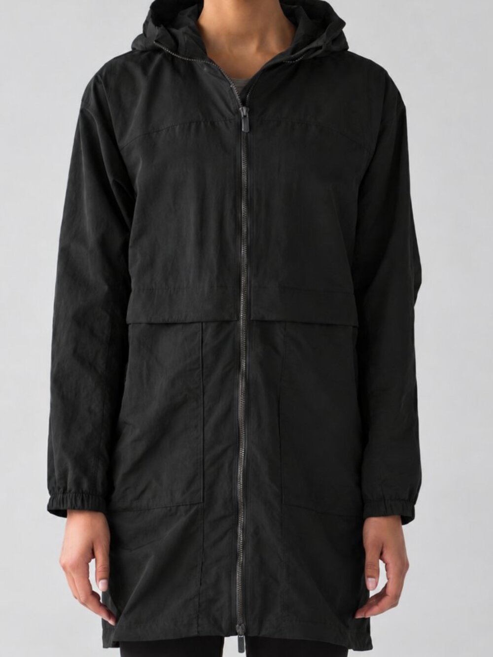 Lululemon Easy As Jacket Black Hooded Full Zip Size 8 - Picture 2 of 9